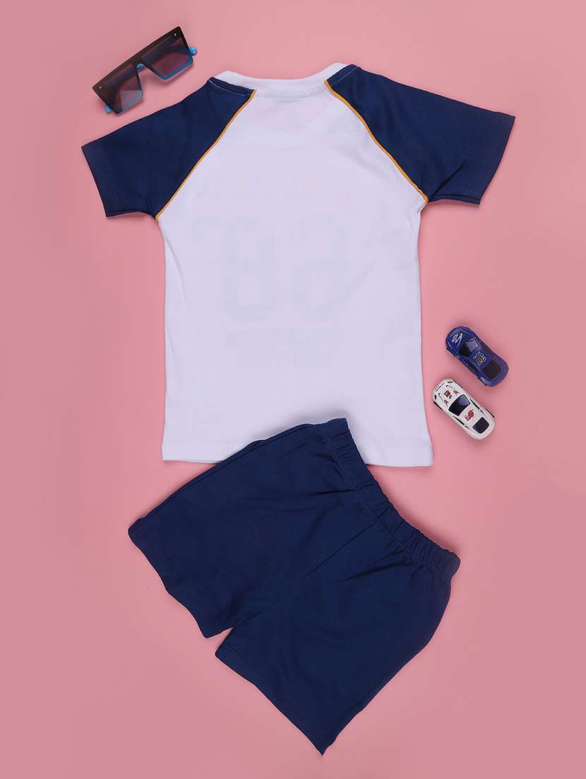 boys colourblocked round neck t-shirt and shorts set - 22274635 -  Standard Image - 2