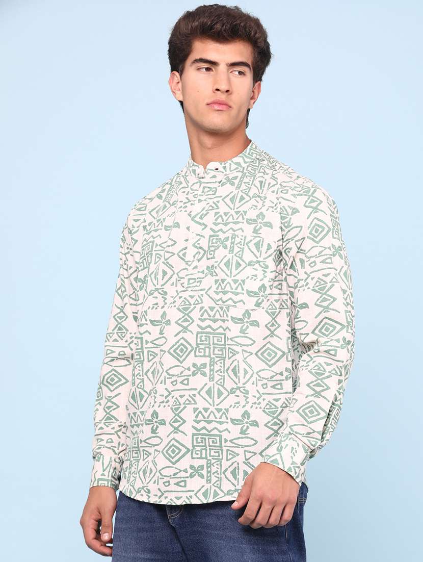 men printed mandarin neck kurta - 22274804 -  Standard Image - 2