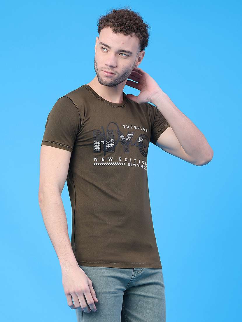 men typographic short sleeve slim fit t-shirt - 22274929 -  Standard Image - 2