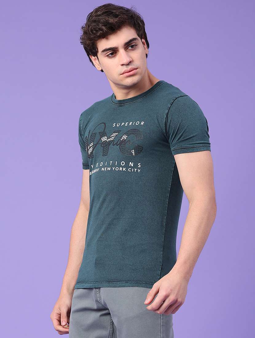 men typographic short sleeve slim fit t-shirt - 22274933 -  Standard Image - 2