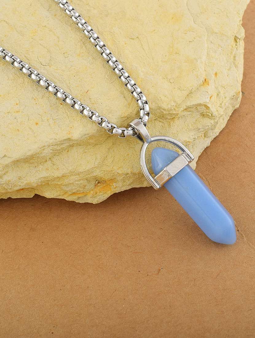 blue chalcedony candle pendant 