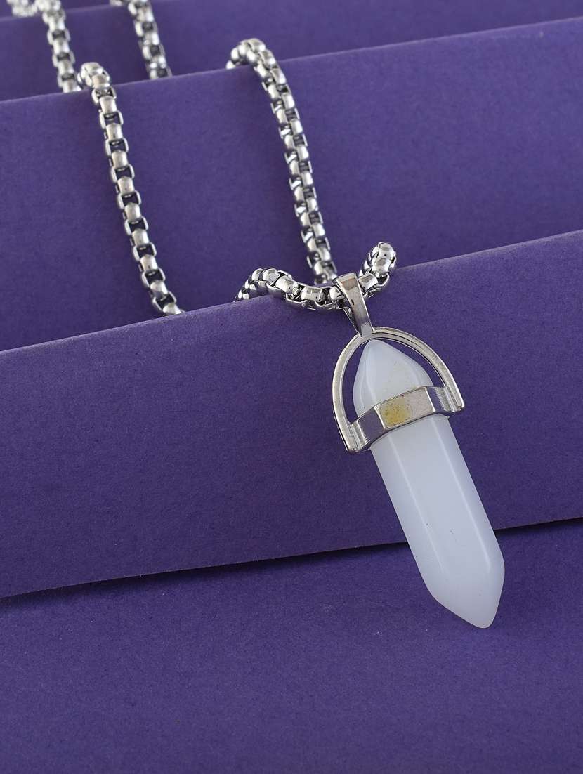 white moonstone candle pendant