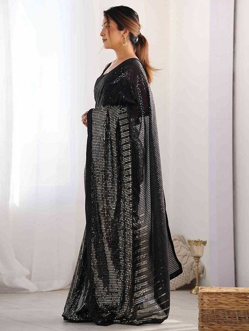 women solid with work embellished saree with blouse - 22275443 -  Standard Image - 2