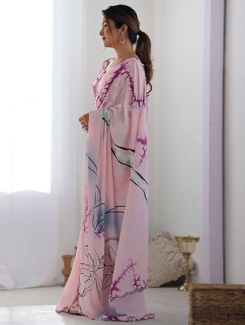 women printed casual wear saree with blouse - 22275457 -  Standard Image - 2