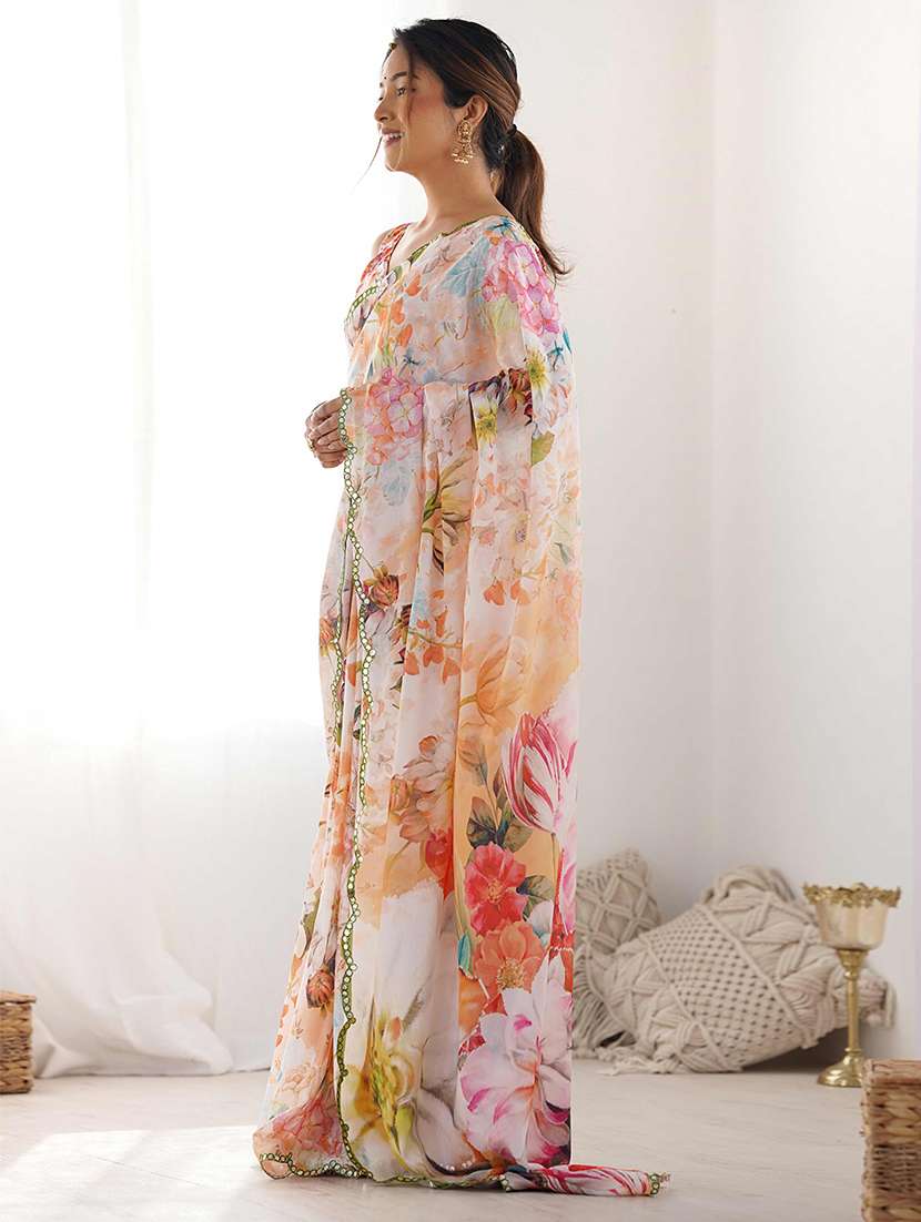 women printed casual wear saree with blouse - 22275460 -  Standard Image - 2