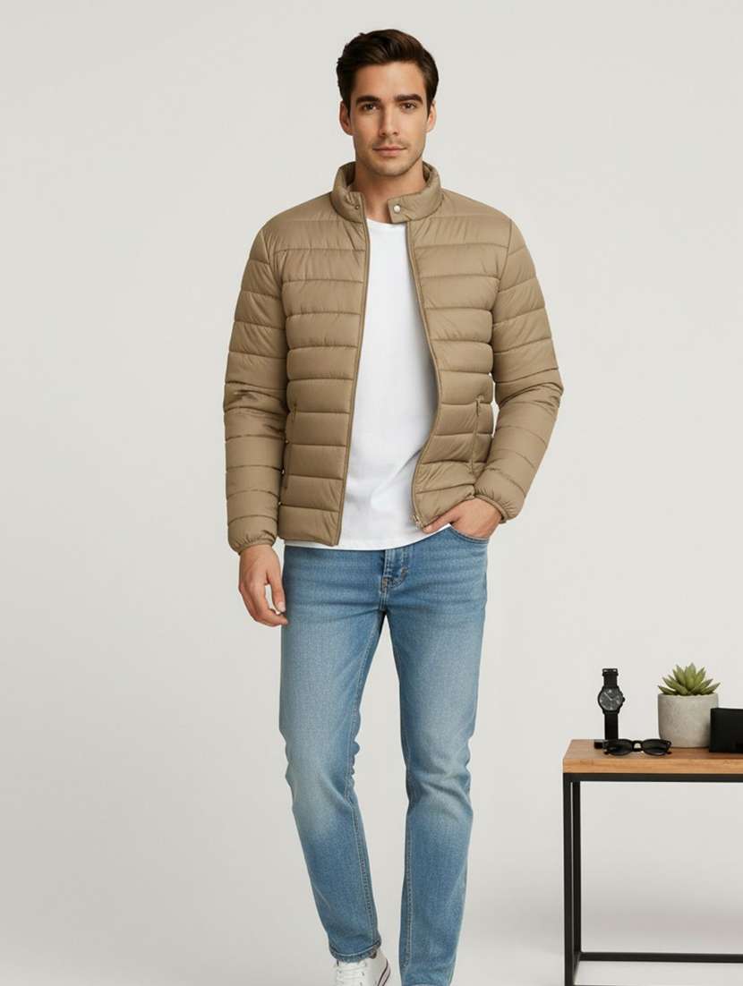 men solid long sleeve lightweight puffer jacket - 22275474 -  Standard Image - 2