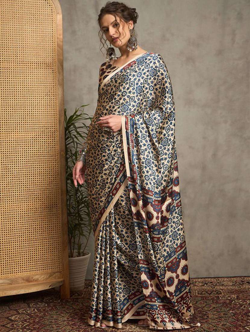 women printed casual wear saree with blouse - 22275539 -  Standard Image - 2