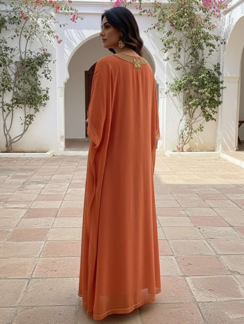 women embroidered kimono sleeve kaftan dress - 22275582 -  Standard Image - 2