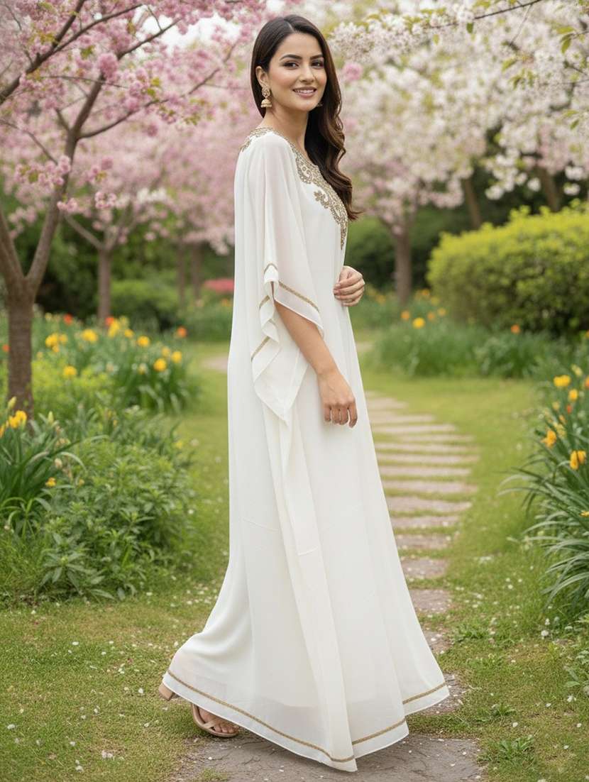 women embroidered kimono sleeve kaftan dress - 22275588 -  Standard Image - 2