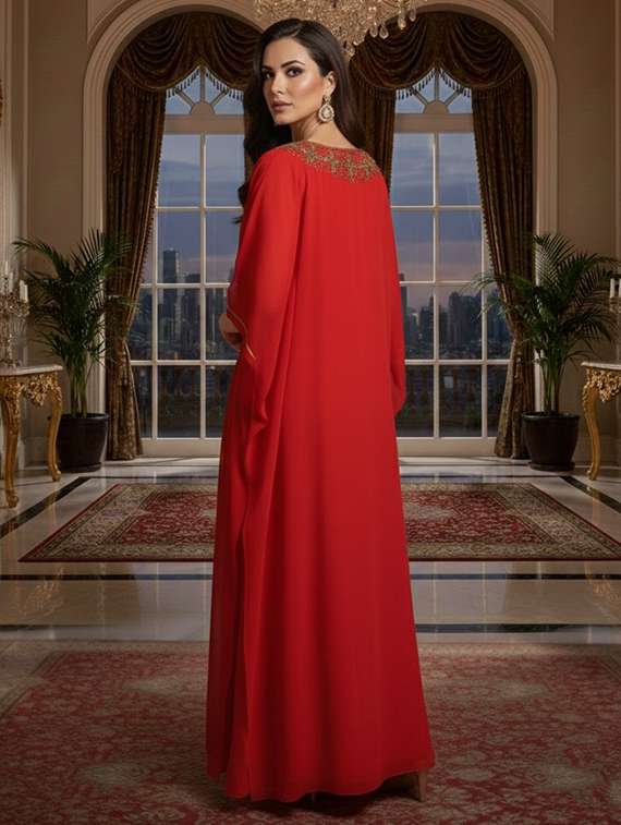 women embroidered kimono sleeve kaftan dress - 22275590 -  Standard Image - 2