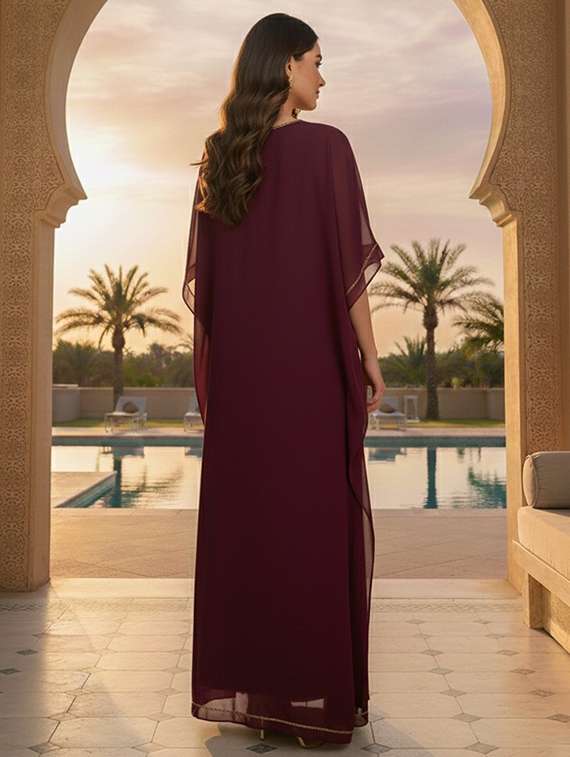 women embroidered kimono sleeve kaftan dress - 22275594 -  Standard Image - 2