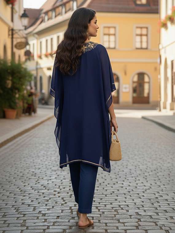 women embroidered kimono sleeve kaftan tunic - 22275598 -  Standard Image - 2