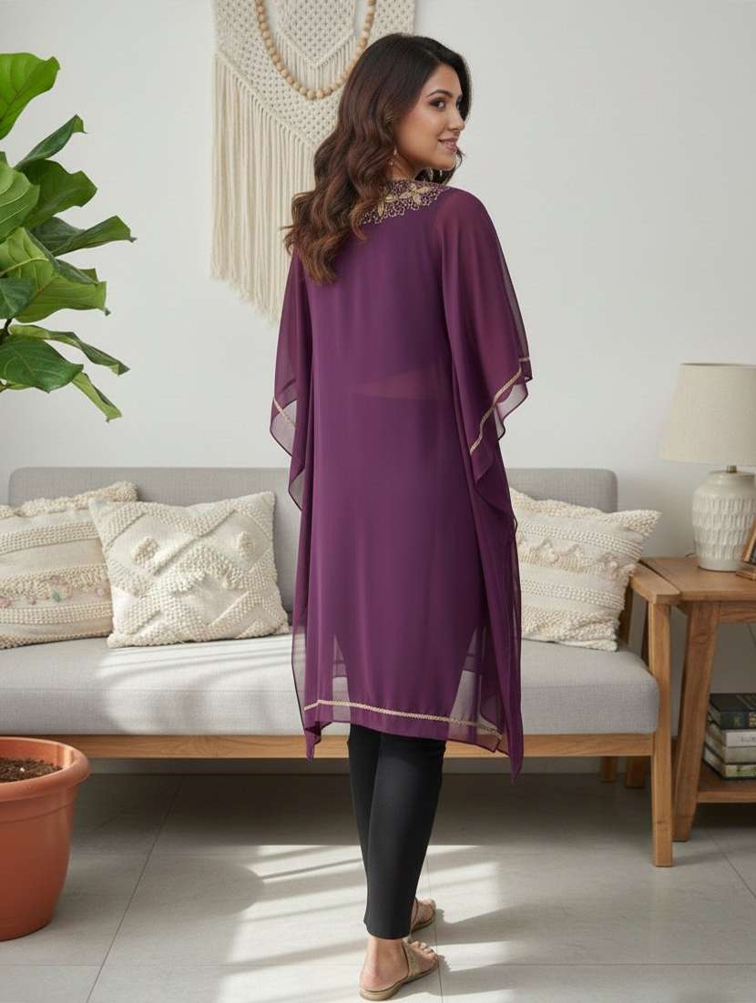 women embroidered kimono sleeve kaftan tunic - 22275600 -  Standard Image - 2