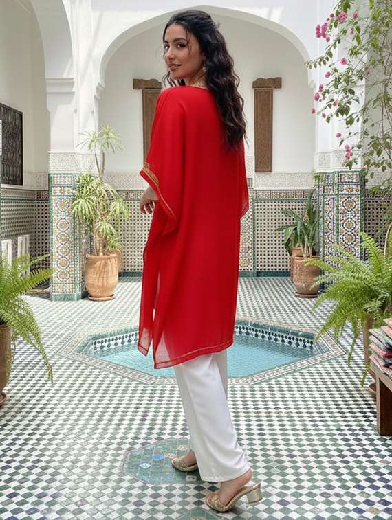 women embroidered kimono sleeve kaftan tunic - 22275611 -  Standard Image - 2