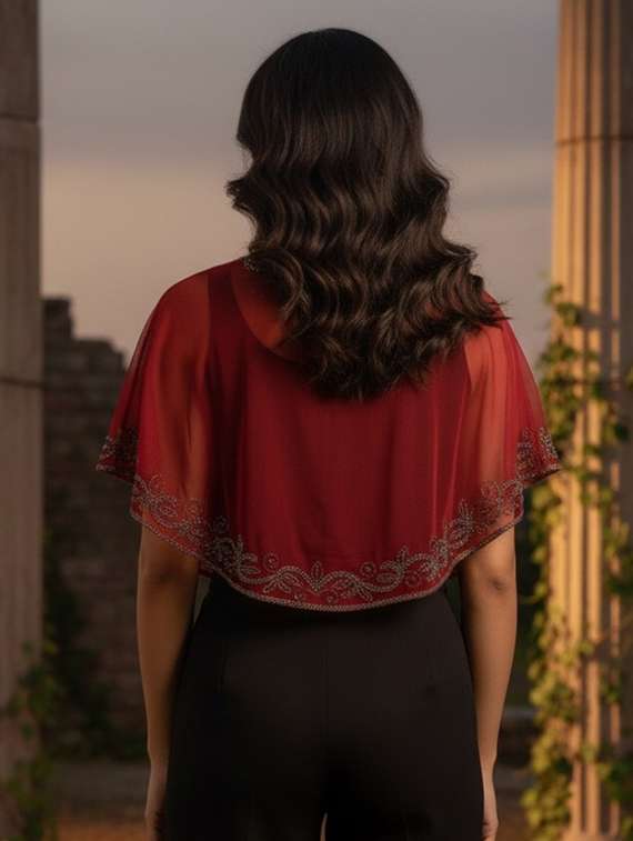 women embellished crop cape - 22275646 -  Standard Image - 2