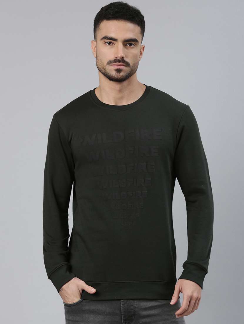 men typographic long sleeve regular fit sweatshirt