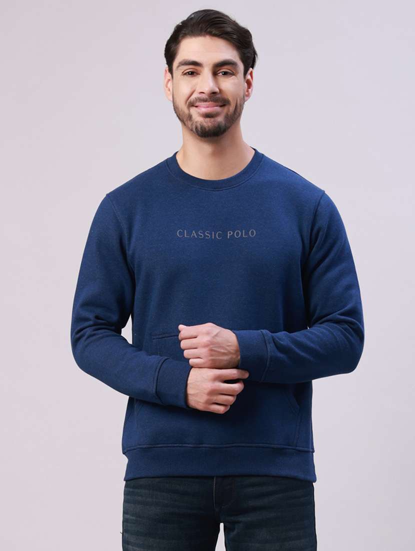 men typographic long sleeve regular fit sweatshirt