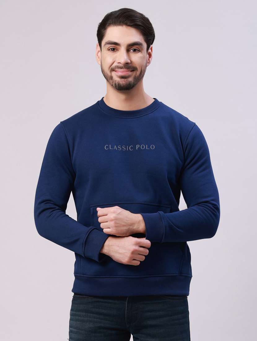 men typographic long sleeve regular fit sweatshirt
