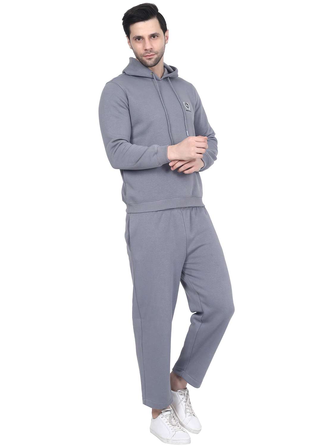 men logo print long sleeve hooded sweatshirt - 22276018 -  Standard Image - 2