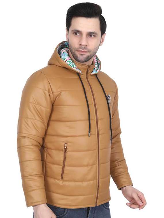 men solid long sleeve hooded puffer jacket - 22276026 -  Standard Image - 2