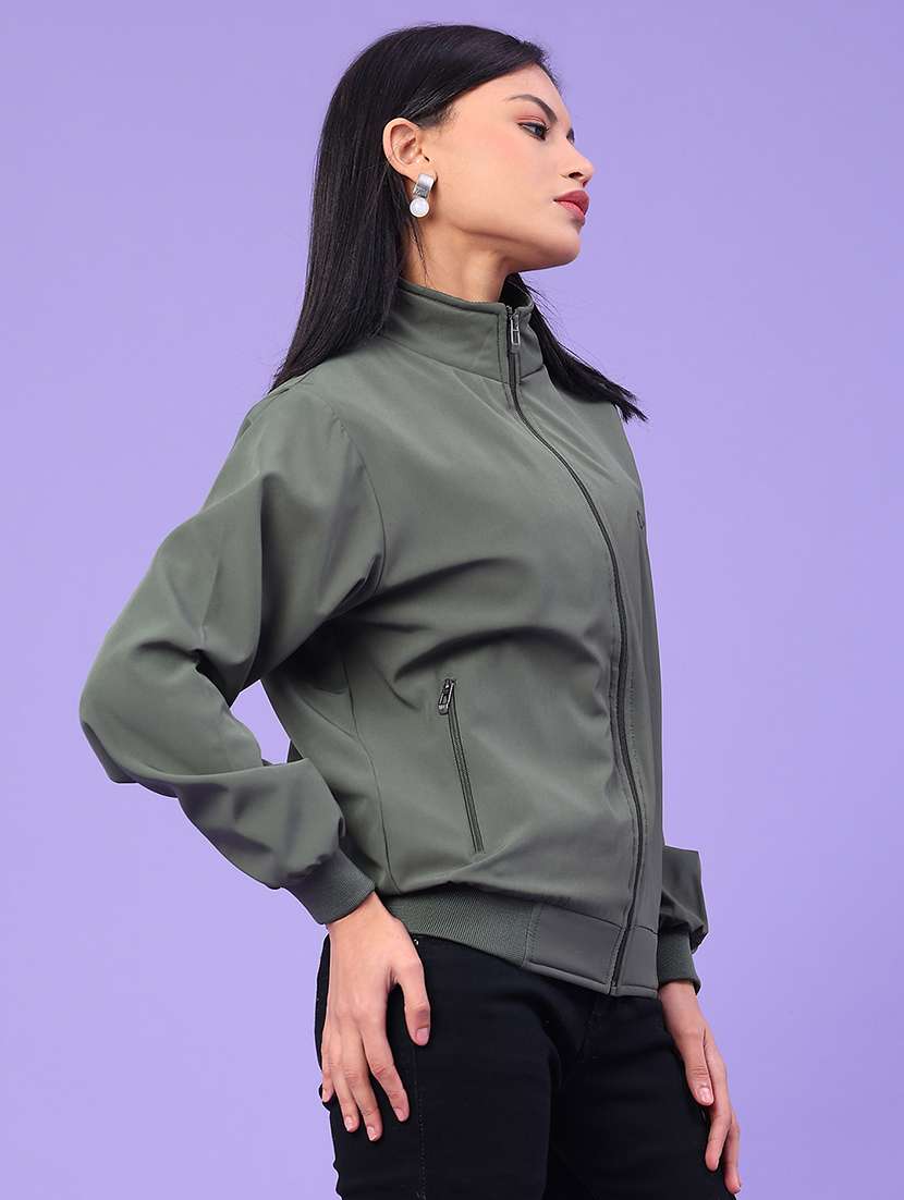 Women Solid Long Sleeve Bomber Jacket - 22276070 -  Standard Image - 2