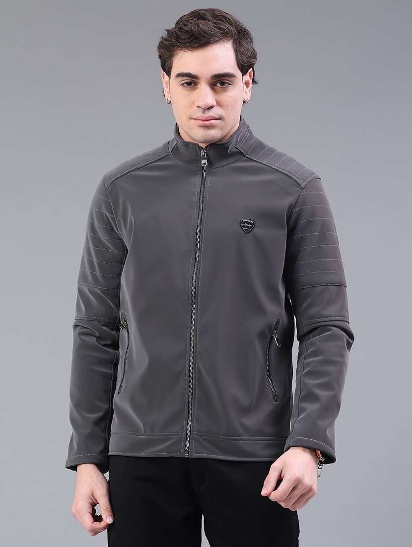 men solid long sleeve biker jacket - 22276094 -  Standard Image - 2