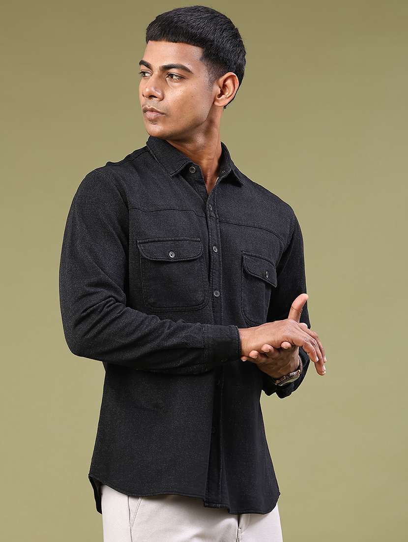 men solid long sleeve regular fit casual shirt - 22276197 -  Standard Image - 2