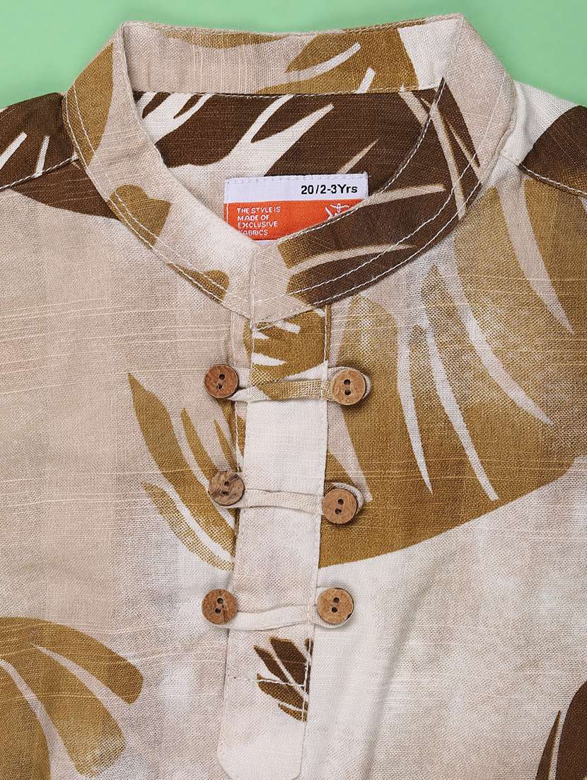 boys printed long sleeve kurta & pyjama set - 22276198 -  Standard Image - 2