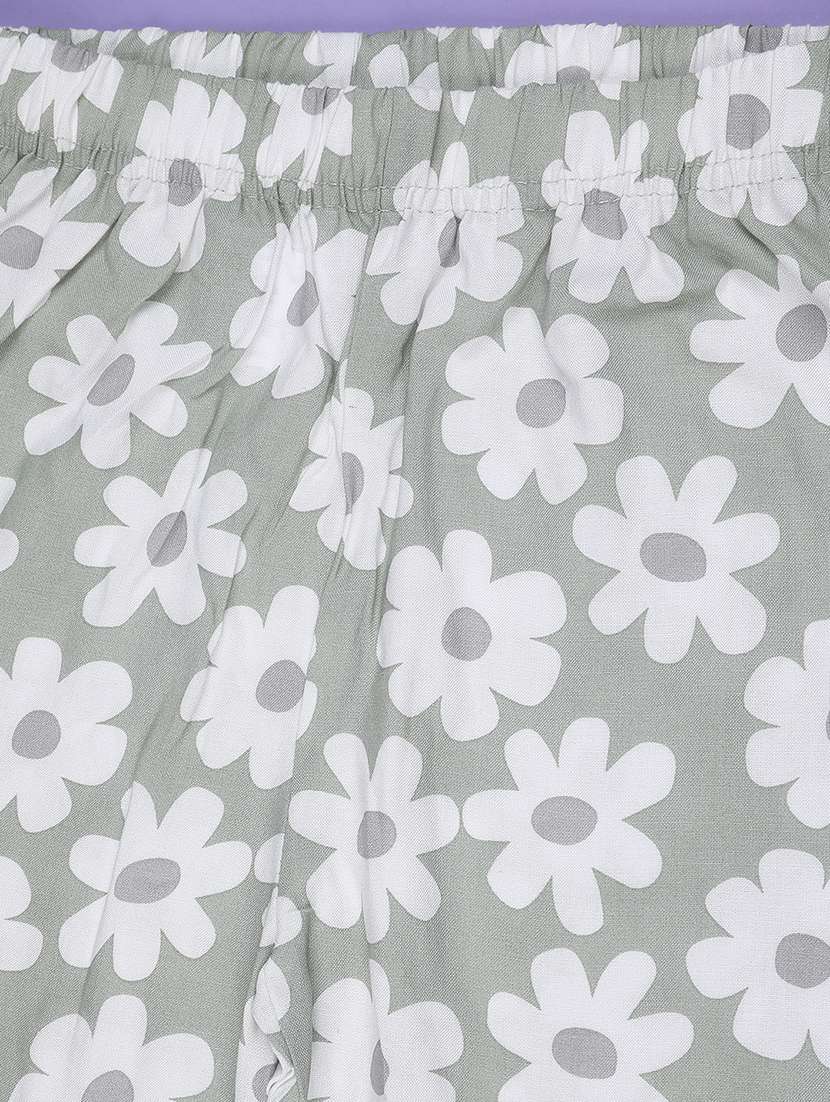 girls green cotton printed trouser - 22276202 -  Standard Image - 2