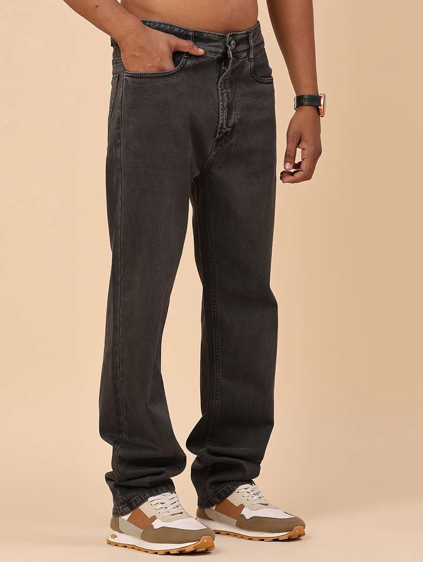 men plain mid rise full length relaxed fit jeans - 22276236 -  Standard Image - 2