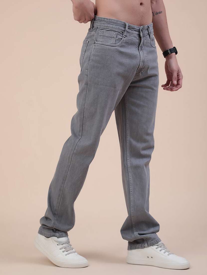 Men Plain Mid Rise Full Length Relaxed Fit Jeans - 22276238 -  Standard Image - 2
