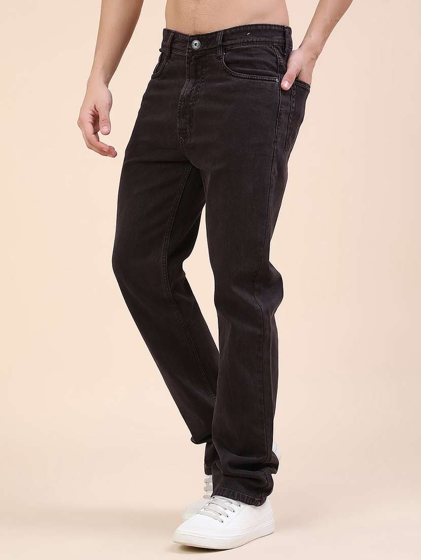 men plain mid rise full length relaxed fit jeans - 22276239 -  Standard Image - 2