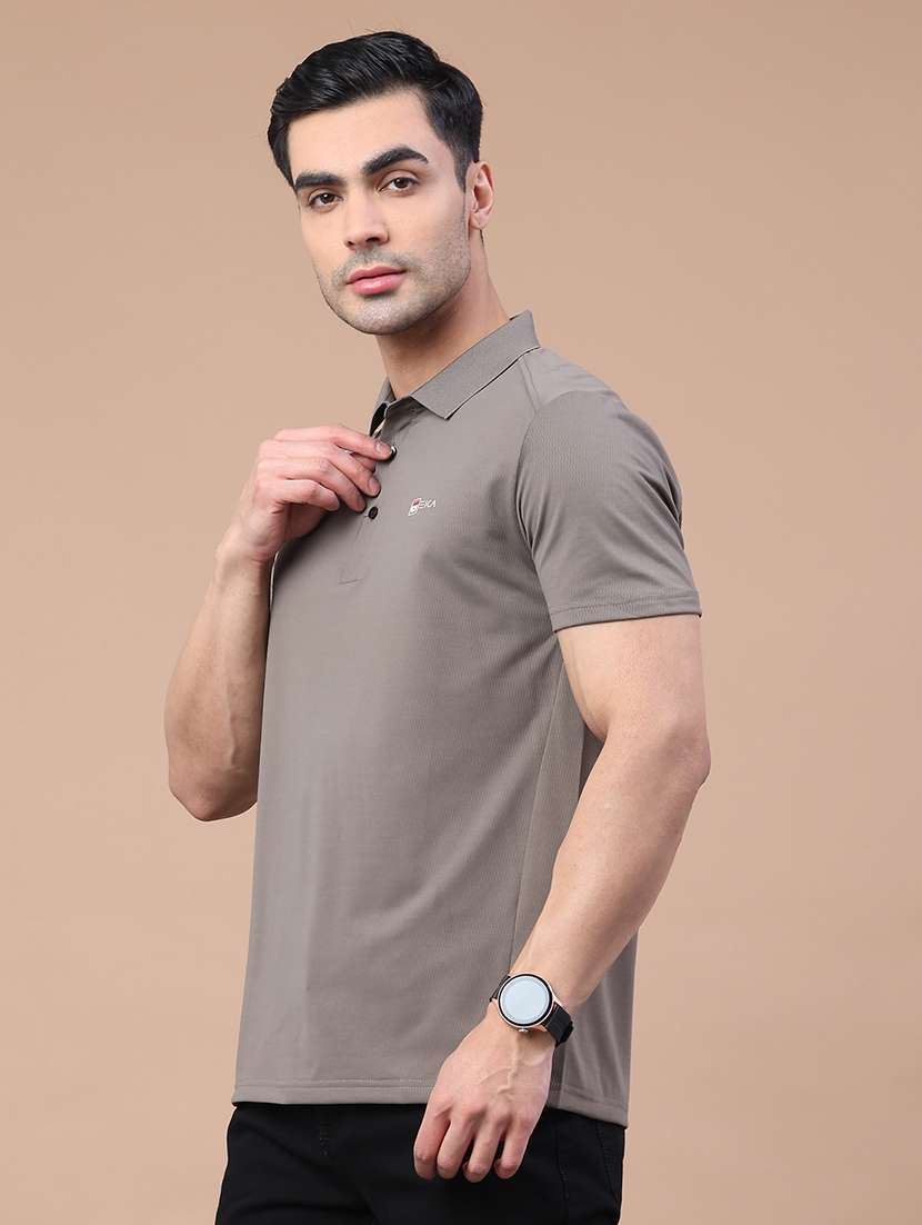 men solid short sleeve slim fit polo t-shirt - 22276258 -  Standard Image - 2
