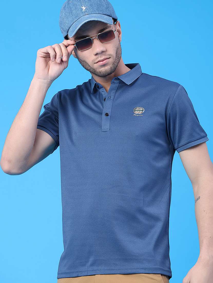 men solid short sleeve regular fit polo t-shirt