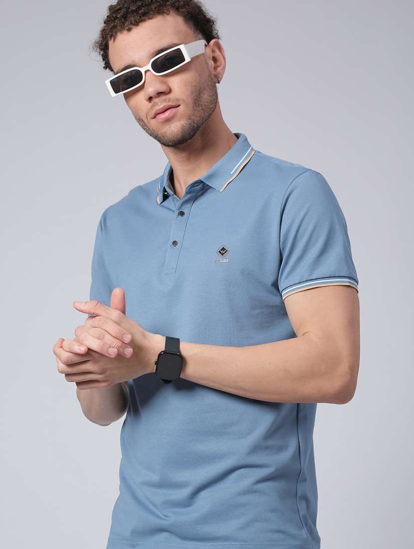 men solid short sleeve regular fit polo t-shirt