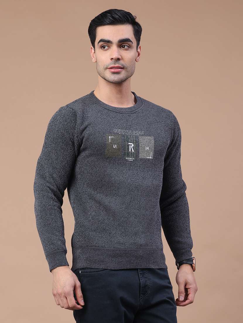 men typographic long sleeve regular fit pullover  - 22276311 -  Standard Image - 2