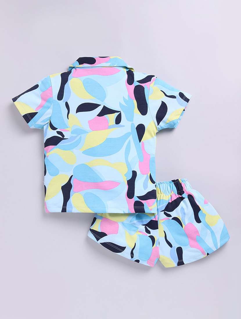 boys printed shorts co-ord set - 22276486 -  Standard Image - 2