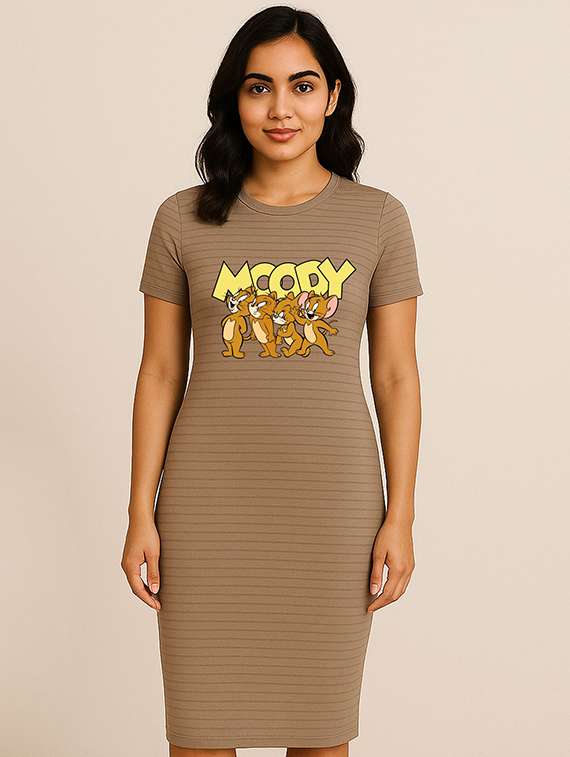 women printed short sleeve t-shirt dress - 22276521 -  Standard Image - 2