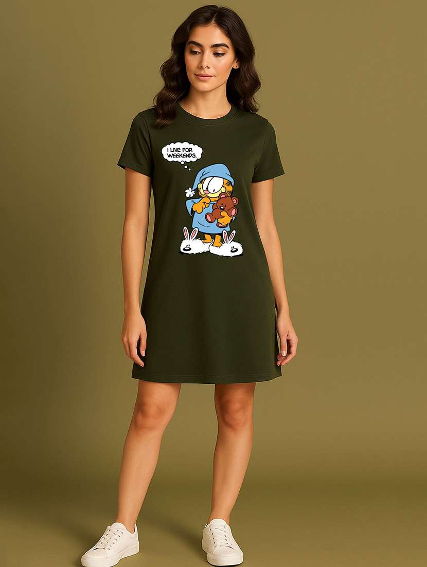 women printed short sleeve t-shirt dress - 22276522 -  Standard Image - 2