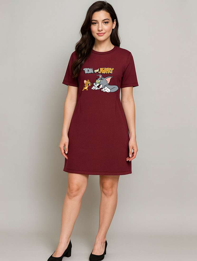 women printed short sleeve t-shirt dress - 22276527 -  Standard Image - 2