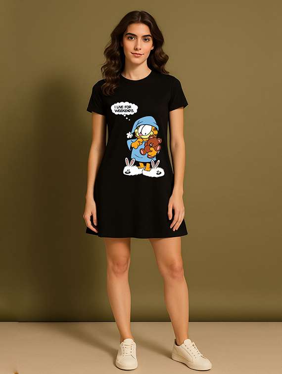 women printed short sleeve t-shirt dress