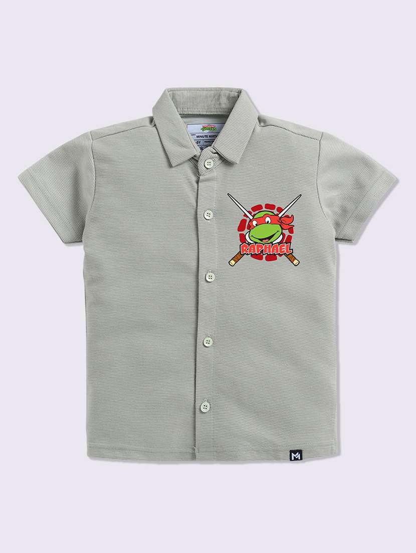 boys printed collared shorts co-ord set - 22276627 -  Standard Image - 2