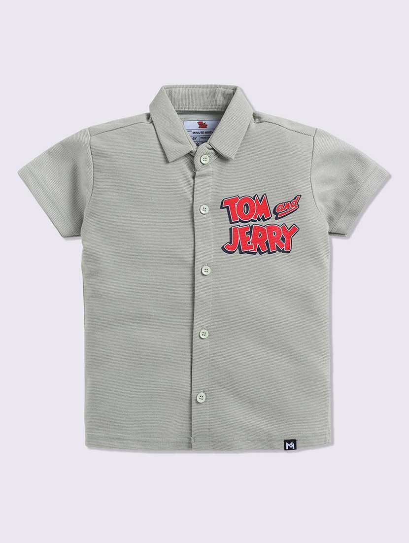 boys printed collared shorts co-ord set - 22276629 -  Standard Image - 2