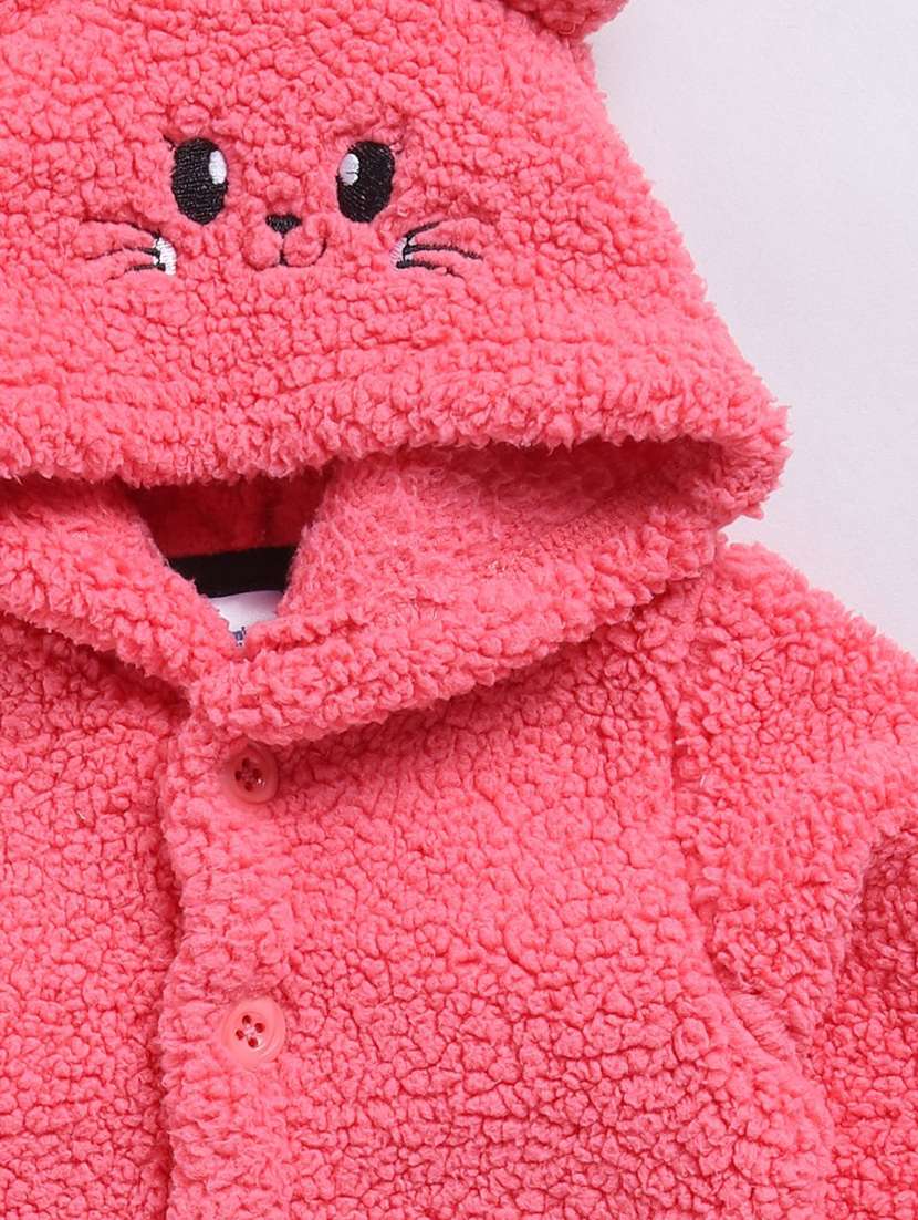 girls solid long sleeve hooded jacket - 22277043 -  Standard Image - 2