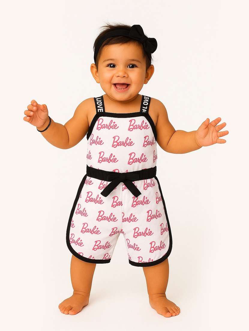 girls printed sleeveless romper