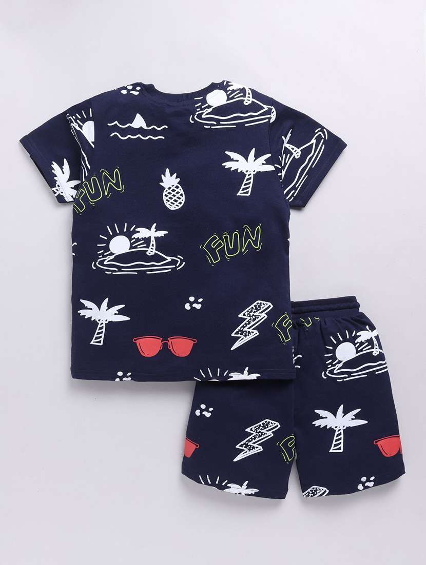 boys printed shorts co-ord set - 22277248 -  Standard Image - 2