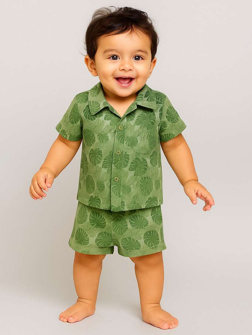 boys printed shorts co-ord set