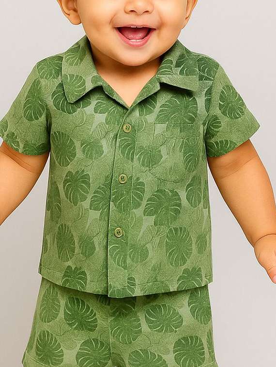 boys printed shorts co-ord set - 22277316 -  Standard Image - 2