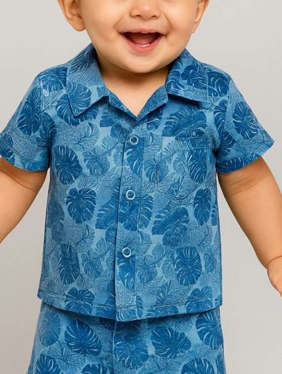 boys printed shorts co-ord set - 22277317 -  Standard Image - 2