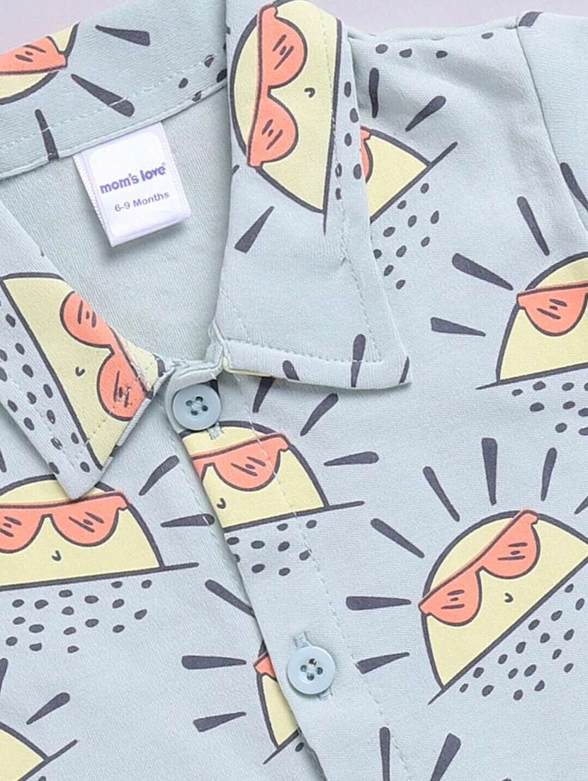 boys printed shorts co-ord set - 22277335 -  Standard Image - 2